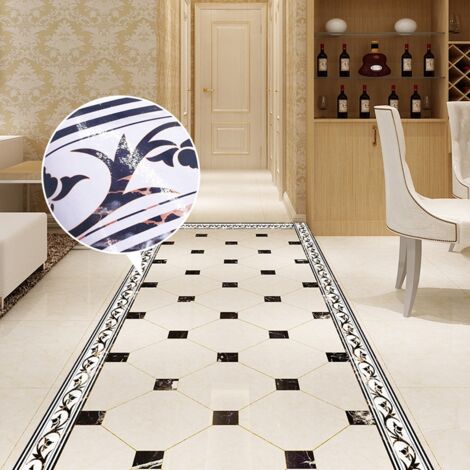 2M Stickers, Side Tile Ancient Greek Style Bathroom Kitchen Restaurant Wall Stairs Floor Border Wall Stickers Decoration