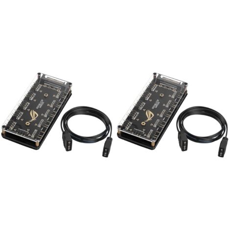 2X 5V 3Pin RGB LED Splitter 10 Ports Hub Extension Cable 50CM 3Pin ...