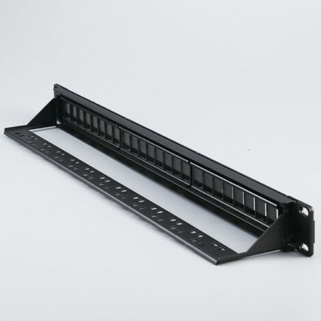 1U 19 Inch Cabinet Rack Through 24 Port CAT6 Patch Panel RJ45 Network ...