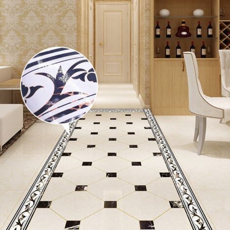 2X 2M Side Tile Stickers Ancient Greek Style Bathroom Kitchen Restaurant Wall Stairs Floor Border Wall Stickers Decoration