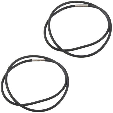2X Rubber Collar with Stainless Steel Lock in Black Color