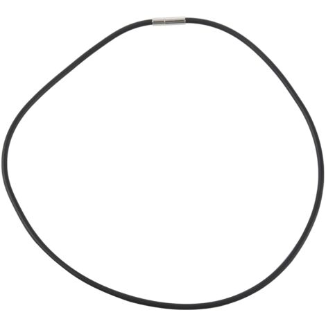 2X Rubber Collar with Stainless Steel Lock in Black Color