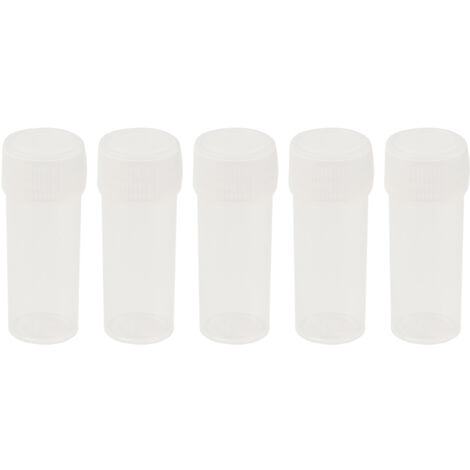 50X 5ml Plastic Sample Bottle Test Tube Lab Storage Vial Container + Lid