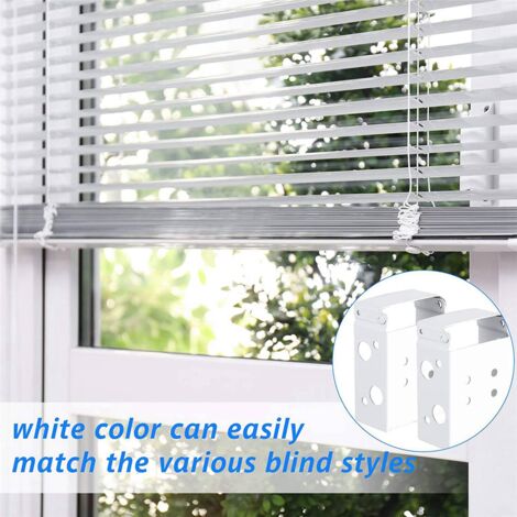 8 Pcs 2 Inch Low Profile Blind Brackets for Head Rail (White)