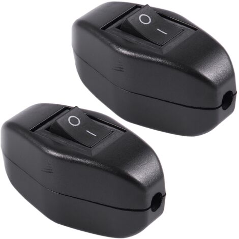 2X Black Room On Off Button Line Switch 6A/250VAC 10A/125VAC