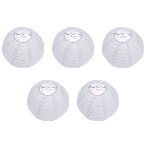 Letsstopby 5x 8 Inch Paper Chinese Lanterns With 5 White LED Lights – Wedding Party Decor