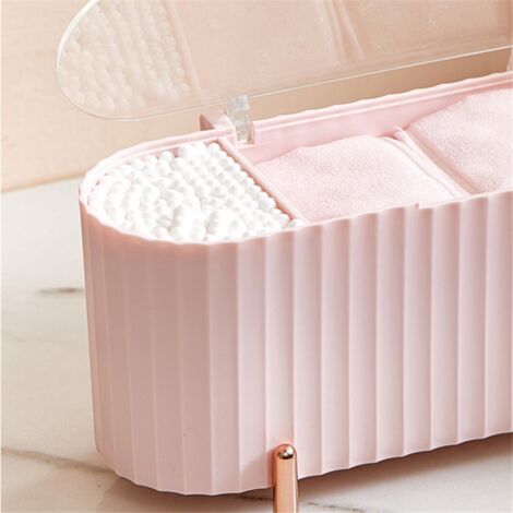 Cotton Swab Dispenser Holder for Desk, Cotton Ball Storage Box, Cosmetic Cotton Pad Jar, Room Organizer, Cans