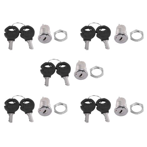 5X Metal Lock Switch + Keys Black 2 Position Electrical ON/OFF