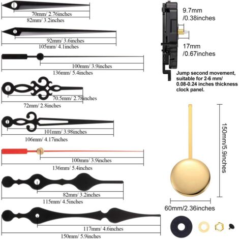 2X Quartz Pendulum Clock Movement Chime Melody Mechanism with 6 Pairs ...