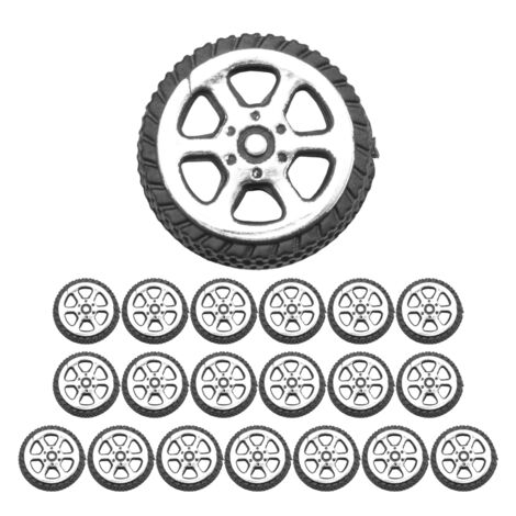 20 Roues Plastique Pour Modélisme (20x6 Mm) Avec Axe 2 Mm - Parfaites Pour Voitures, Camions Et Projets DIY