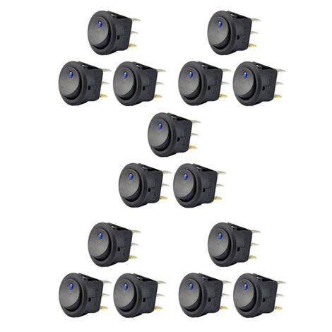 2 PCS MARINE BOAT AUTOMOTIVE CAR 12V 20A BLUE DOT LED TOGGLE SWITCH SPST ON/OFF