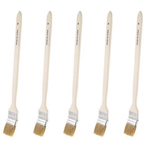 5pcs 2 Inch Wide Wooden Handle Metal Ferrule Faux Bristle Radiator ...
