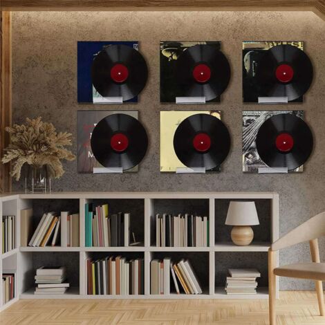 32 Pack Clear Vinyl Wall Shelf Brackets, Acrylic Album Display, Holder