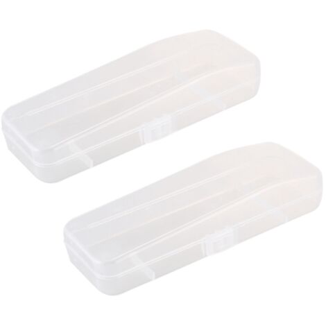 2 Pcs Travel Double Edge Razor Storage Box Case Accessories Transparent ...