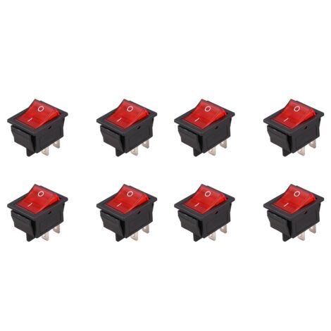 8X 4 Pin On/Off Rocker Switch 16A 20A 250V AC