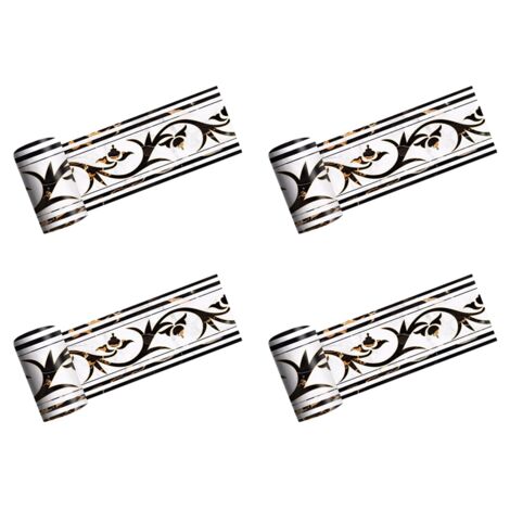 4pcs 2M Tile Stickers, Side Tile Ancient Greek Style Bathroom Kitchen Restaurant Wall Stairs Floor Border Wall Stickers Decoration