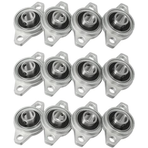 12Pcs KFL001 Series 12mm Zinc Alloy Self-Aligning Pillow Block Flange ...