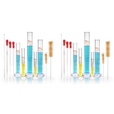 The Graduated Rods Glass Graduated Measuring Cylinder Set, Premium Borosilicate Kit with 6 ...