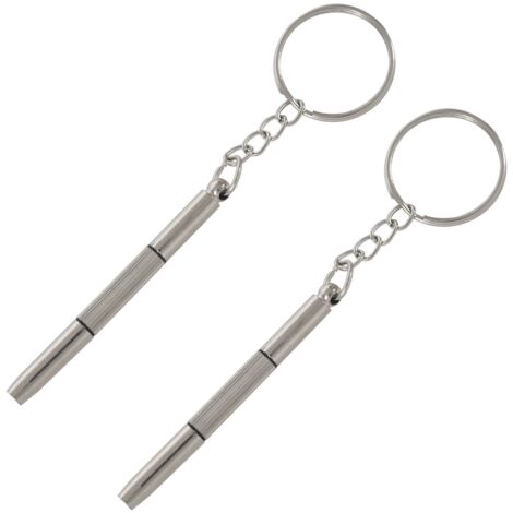 2X 3In1 Mini Alloy Screwdriver Keychain Eyeglass Repair Tool