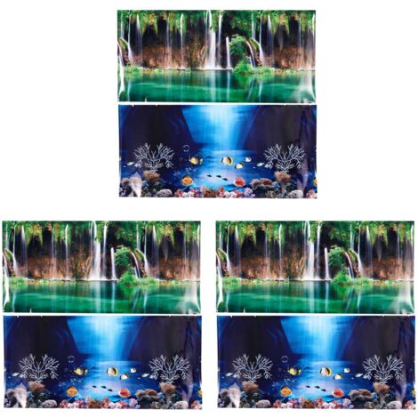 3X Fresh Blue Sea Background Aquarium Ocean Landscape Poster Fish Tank ...