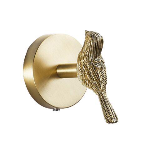 4X Brass Gold Animal Hook Coat Hook Back Door Kitchen Bathroom Towel Hooks (Bird)