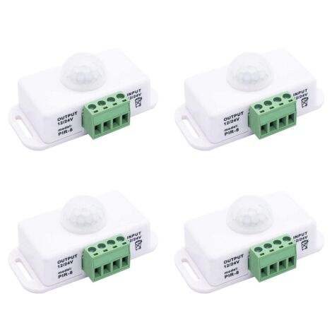 4X DC 12V 24V Body PIR Motion Sensor Function Controller LED Switch ...