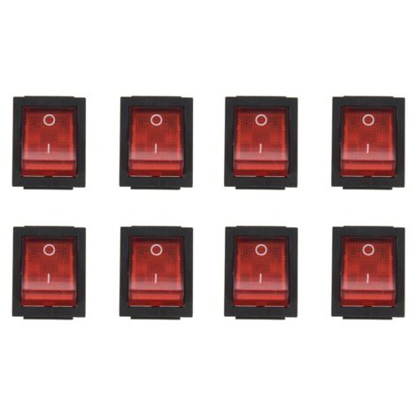8 X Rocker/Toggle Switch ON/OFF 4 Pin 15A/250V 20A/125V AC 28x22mm
