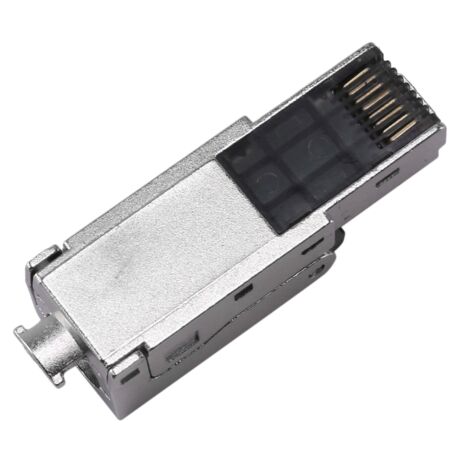 16Pcs Series Tool-Free Shielded RJ45 Cat 7 Cat7 Termination Plug/Connectors Modular Connector 23 24AWG-Black