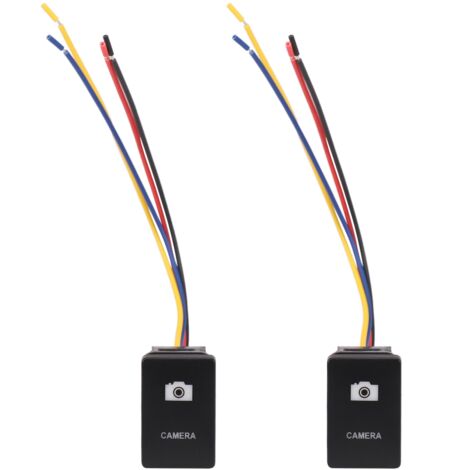 2X 33X22Mm 12V Blue On/Off Switch Illuminated For Yaris Black