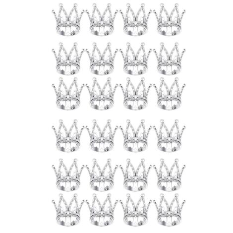24 Pieces Crown Cake Topper Mini Queen Little Princess Headpiece ...
