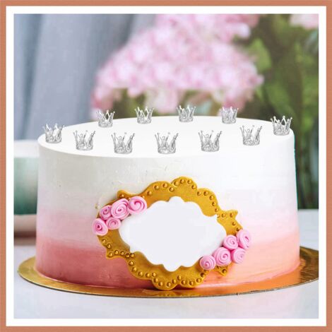 24 Pieces Crown Cake Topper Mini Queen Little Princess Headpiece ...