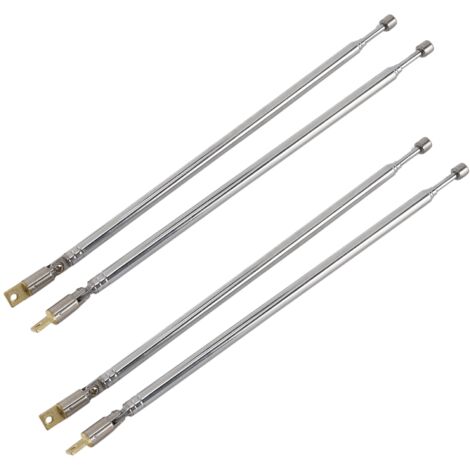 Pair 62.5cm 24.6 inch 4 Section Telescopic Stainless Steel AM FM Radio ...
