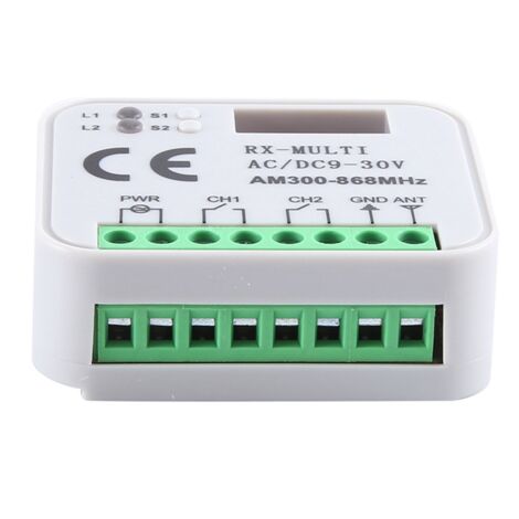 Universal Receiver RX Multi-Frequency 300-868 MHz 2CH 12V 24V Relay Module Garage Door Remote Control 433.92 868