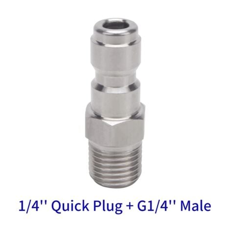 2X Snow Foam Cleaner Plug Connector 1/4 Inch to Spray Gun Adapter Disconnect Fitting