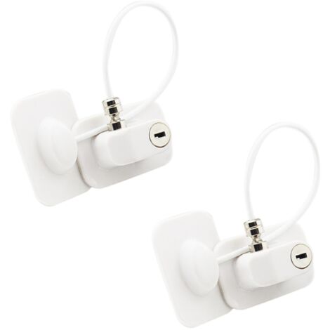 2x Window Restrictors Security Cable Lock, No Screws Required Prevent ...