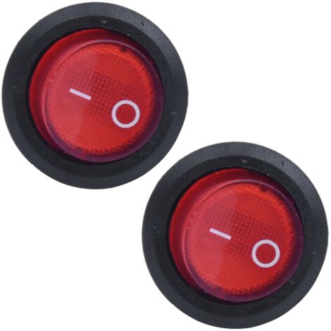 2X Double Pole Rocker Switch ON OFF Red 3 Pin 220V