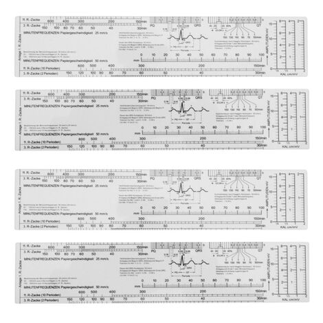 4X Essential EKG Ruler Pocket Chart In English