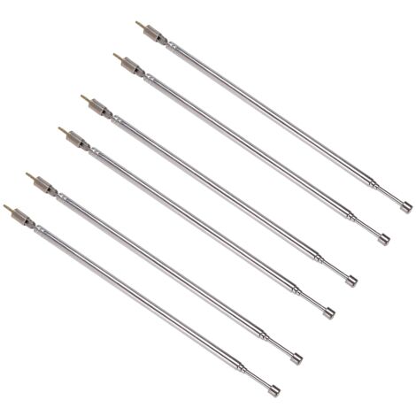 3 Pairs 62.5cm 24.6inch 4 Sections Telescopic Stainless Steel AM FM ...