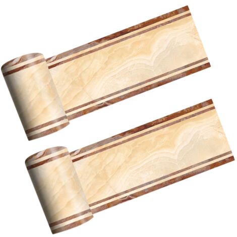 2Pcs M Self-Adhesive, Side Sticker Line Tile Yellow Marble Kitchen Restaurant Room Staircase Floor Border Decoration Sticker