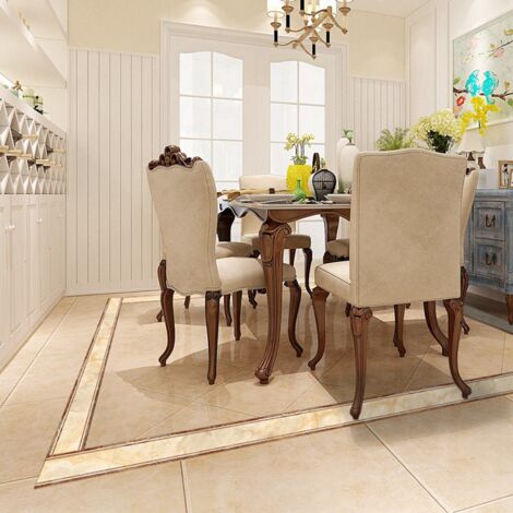 2Pcs M Self-Adhesive, Side Sticker Line Tile Yellow Marble Kitchen Restaurant Room Staircase Floor Border Decoration Sticker