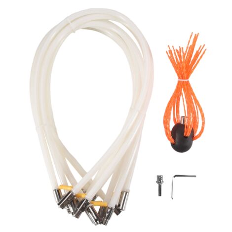 Chimney Sweep Cleaning Brush Tool Kit and 8 Flexible Rods Snap Locking ...