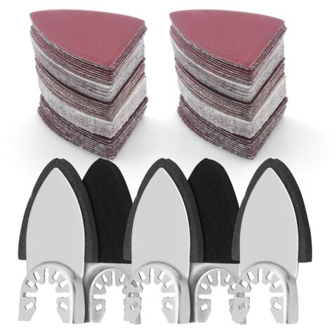 52pcs Oscillating Tool Detail Sanding Pads Kit, 1pc * Sanding Pads And 1pc Finger Sanding Pad, 50pcs Multitool Sandpaper, Fit For OscillatingTool
