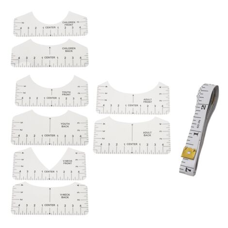 Back Shirt Ruler 9 PCS T-Shirt Alignment Tool, Guide Ruler for Designing Clothing, PVC ...