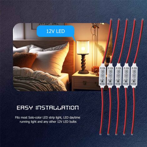 5 x 12V Wired Control Module with Strobe Flash For Car or Household LED Strip/Bulbs