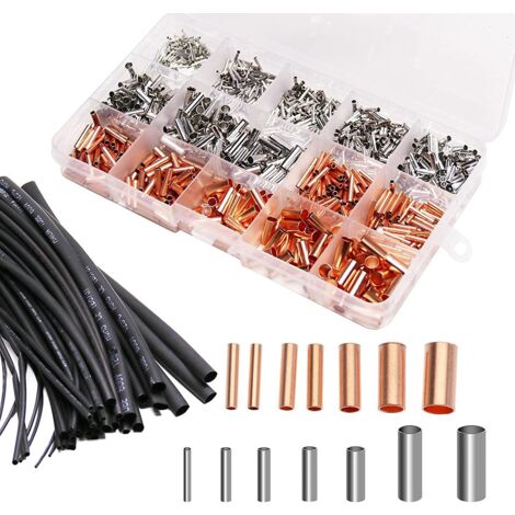 970Pcs Wire Ferrules Kit Tinned Copper Crimp Connector Electrical Cable ...