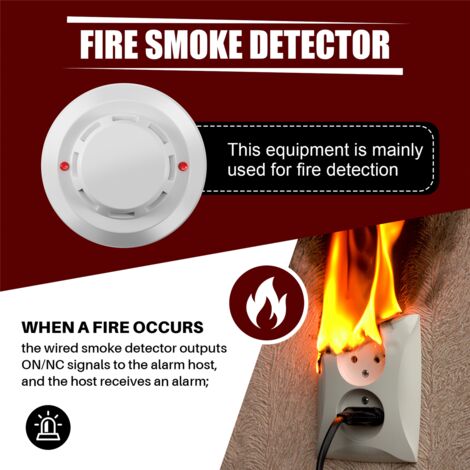 Wired Network Type Ceiling-Mounted Smoke Detector Smart Fire Special