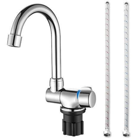 Foldable Kitchen Faucet 360 Dgree Rotation Sink Water Tap Single Handle Cold & Hot Mixer Copper for RV Boat