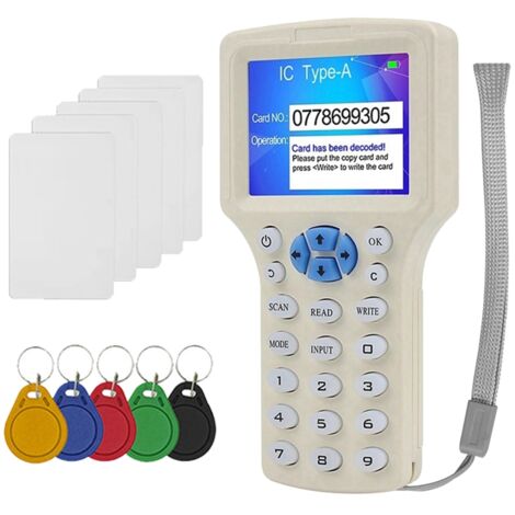 RFID NFC Smart Card Reader+5XUID Keychain/Card Duplicator 125K
