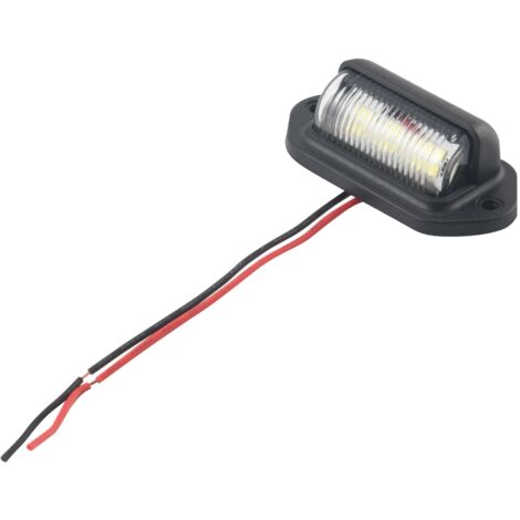 2PCS Waterproof LED License Plate Lights – White 12V For RV Camper Trailer – IP68 Black Housing