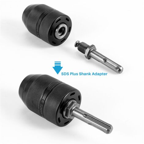 13mm Keyless Drill Chuck With 1/4" Hex Connecting Rod – Plastic Casing, 1/2-20UNF Thread